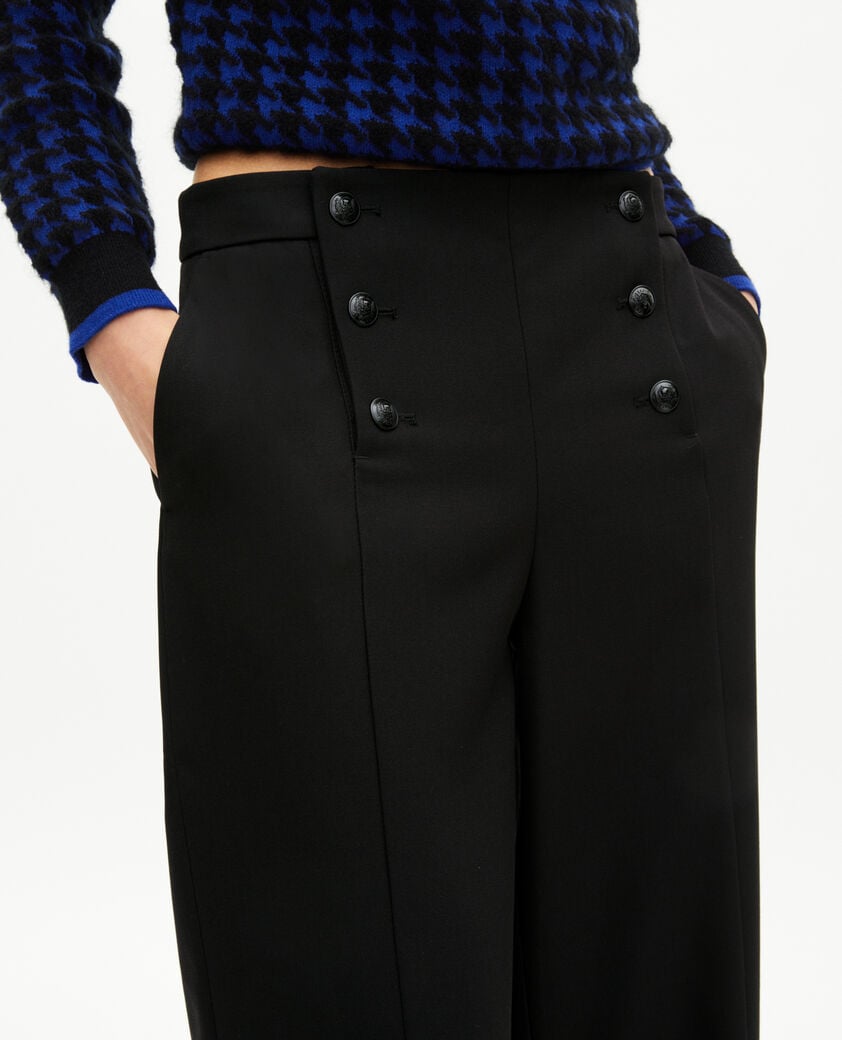 The Kooples FEMME BLACK pantalon droit à pont noir