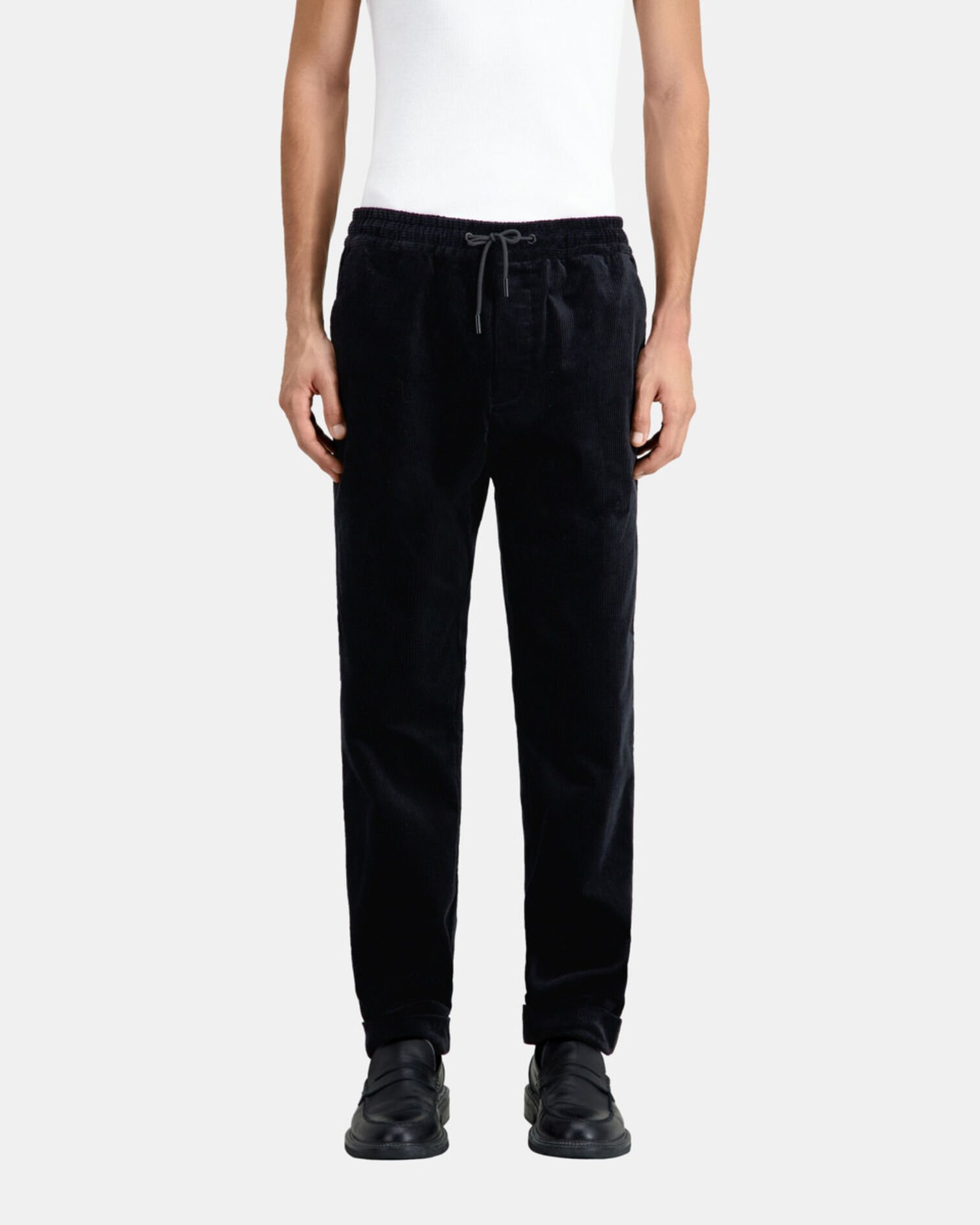 Black corduroy trousers, BLACK, hi-res image number null