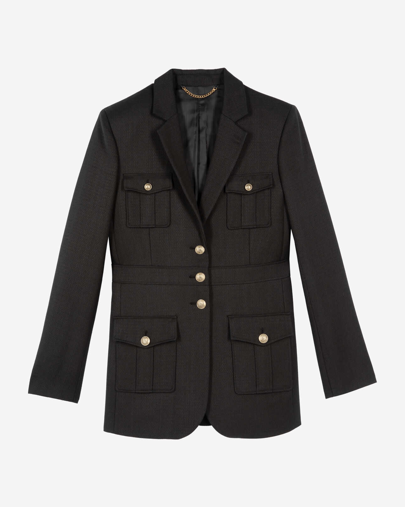 The Kooples MUJER BLACK chaqueta safari negra