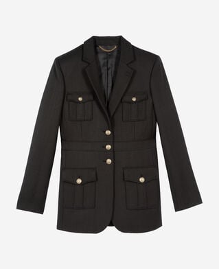 The Kooples WOMEN BLACK black safari jacket