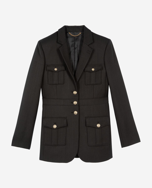 The Kooples WOMEN BLACK black safari jacket