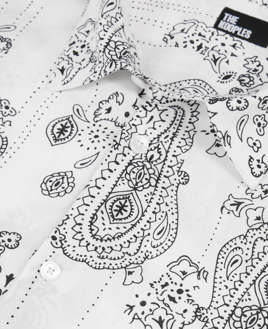 The Kooples MEN ECRU NAVY printed shirt