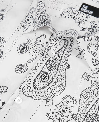 The Kooples MEN ECRU NAVY printed shirt