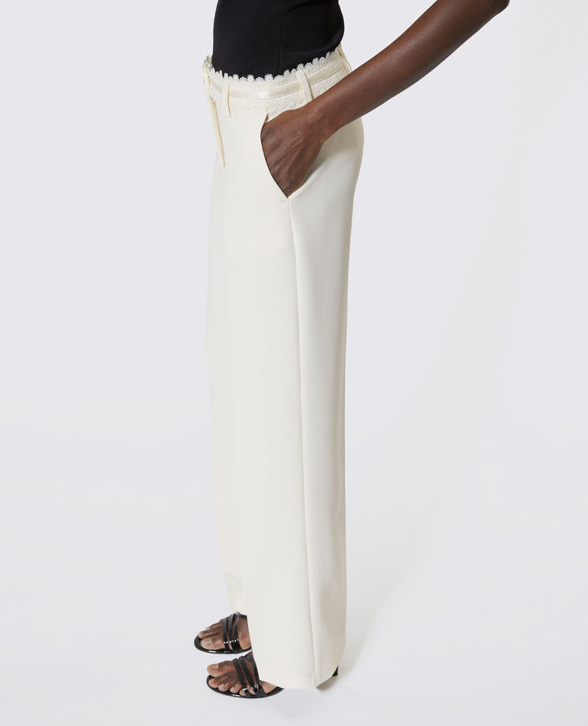 The Kooples DAMEN OFF WHITE weite anzughose ecru