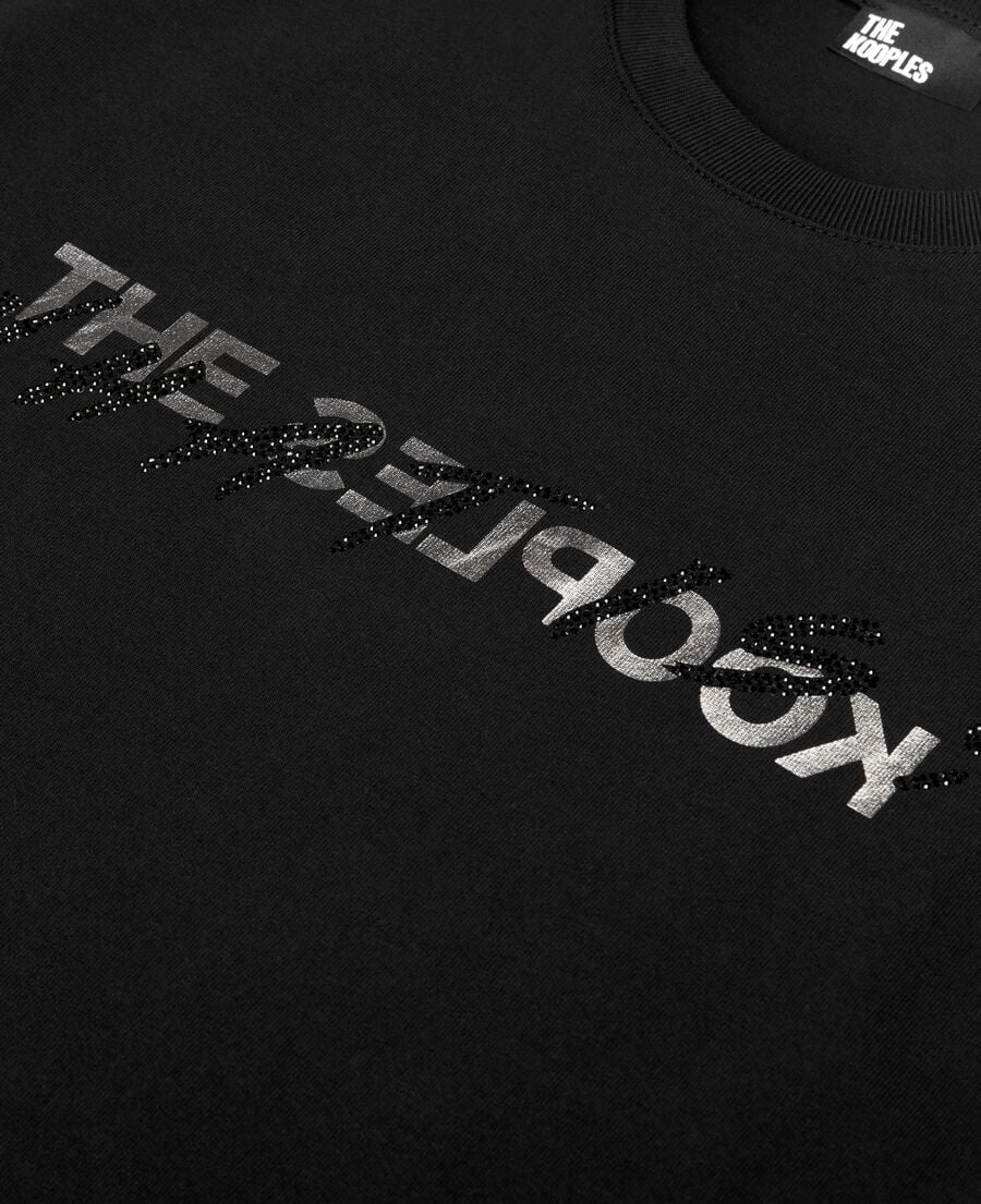 The Kooples FEMME BLACK t-shirt what is avec strass noir