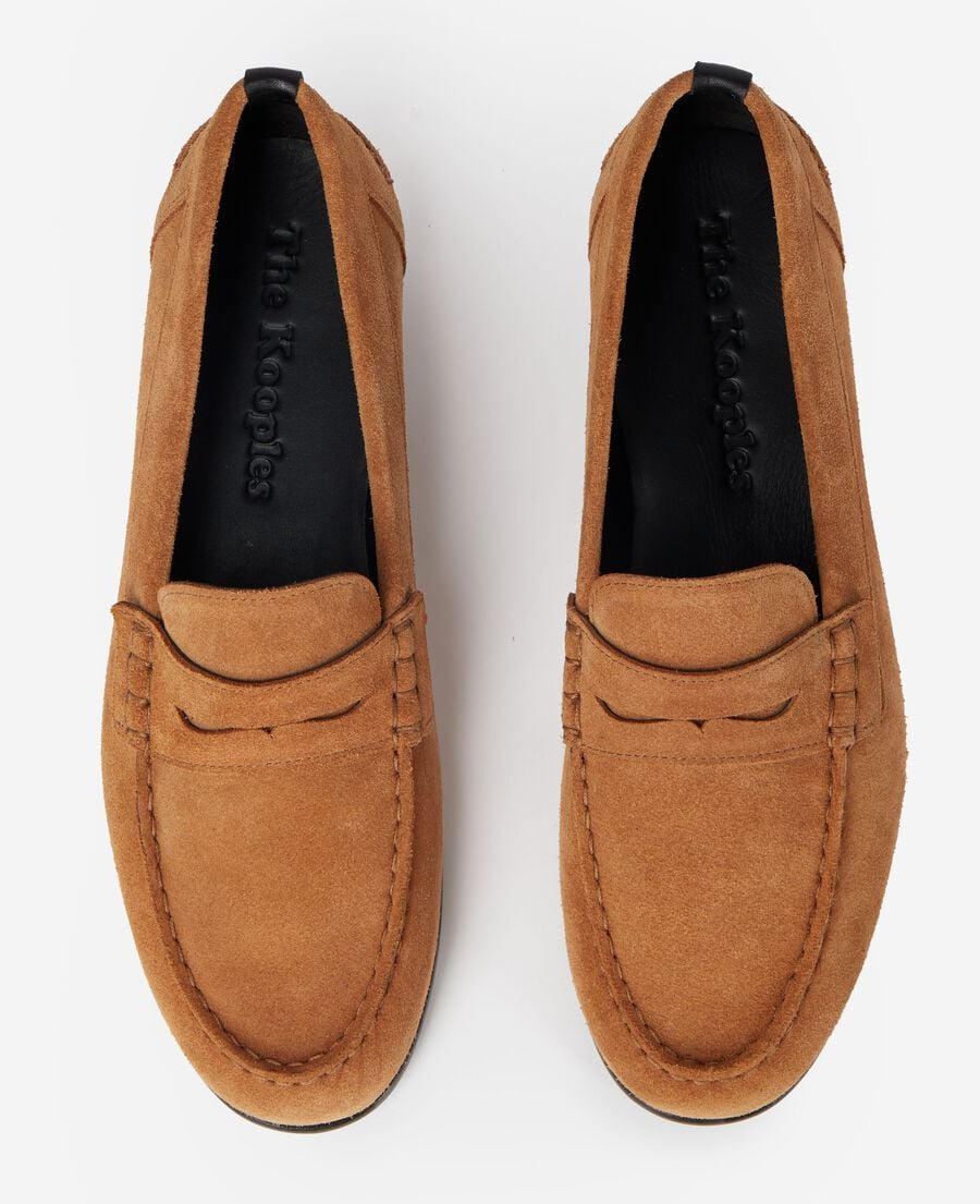 The Kooples F CARAMEL camel suede leather moccasins