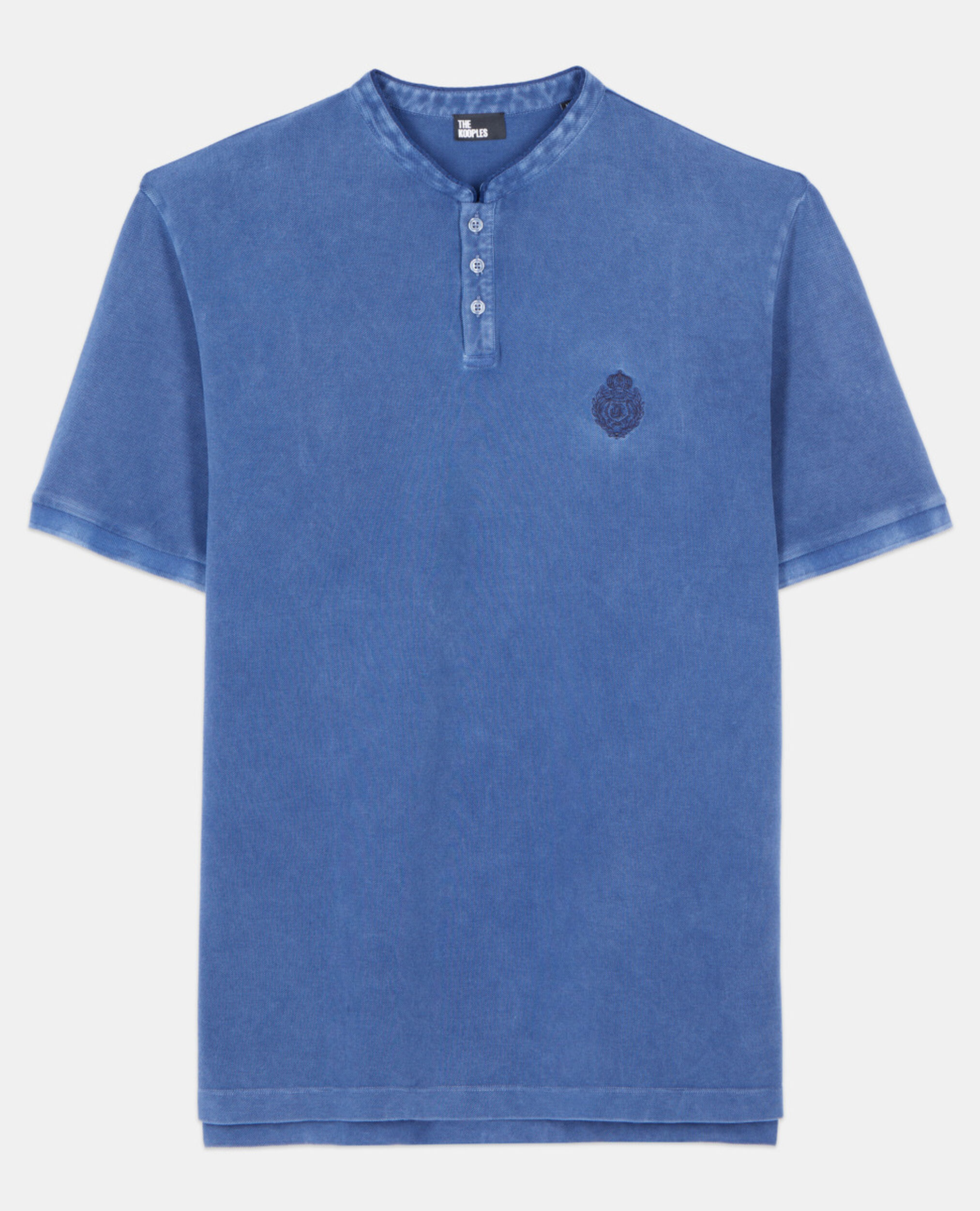 Blue piqué cotton polo t-shirt, BLUE BRUT, hi-res image number null