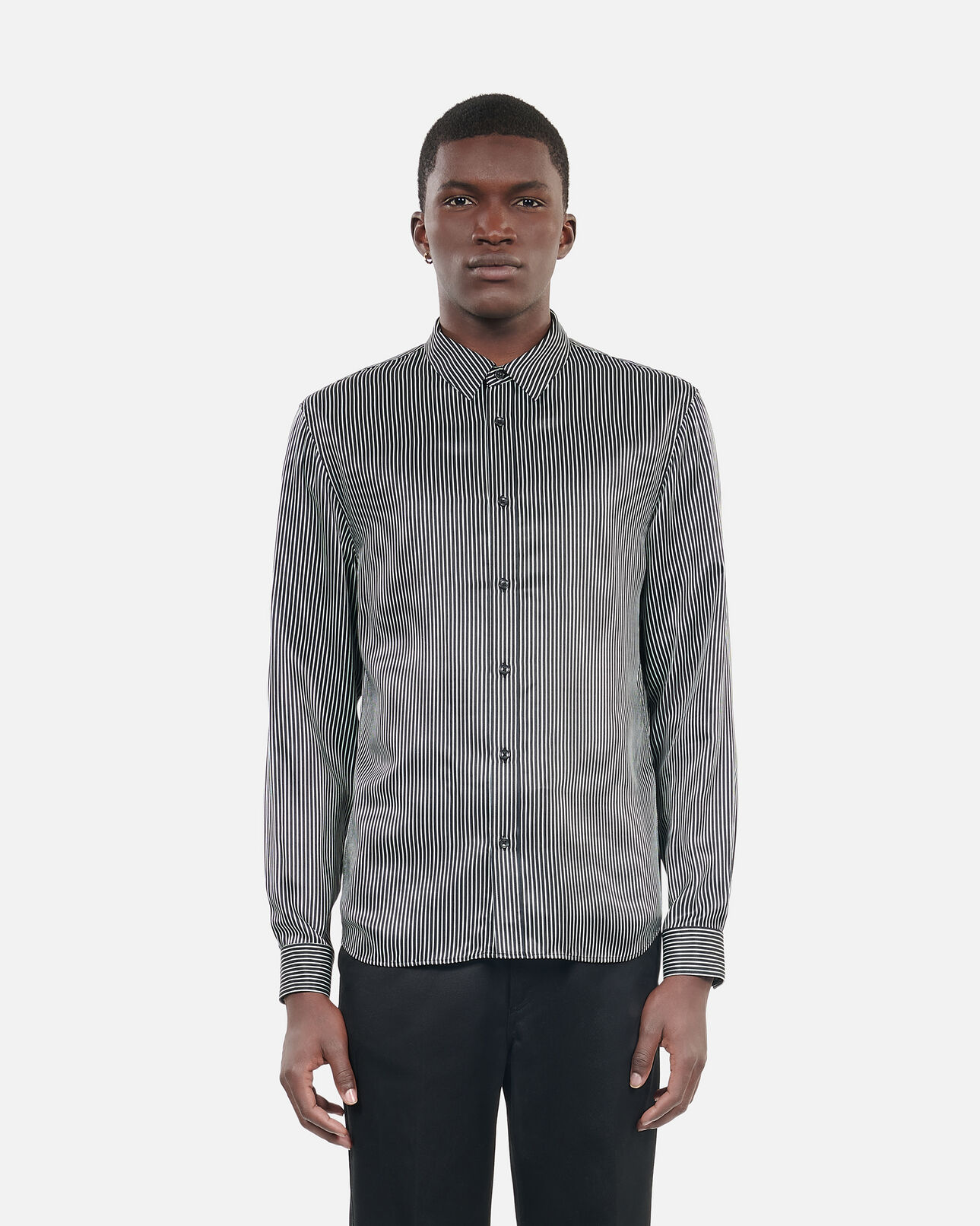 The Kooples MEN BLACK WHITE black and white striped shirt