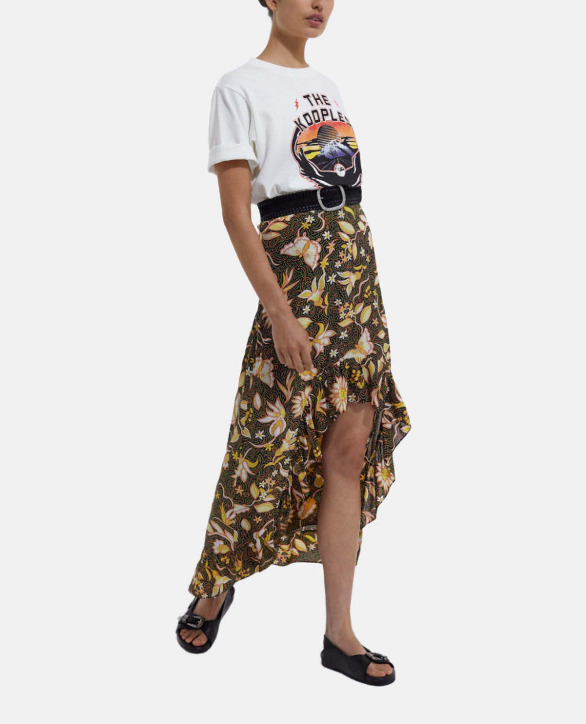 Jupe fleurie asym trique volants The Kooples