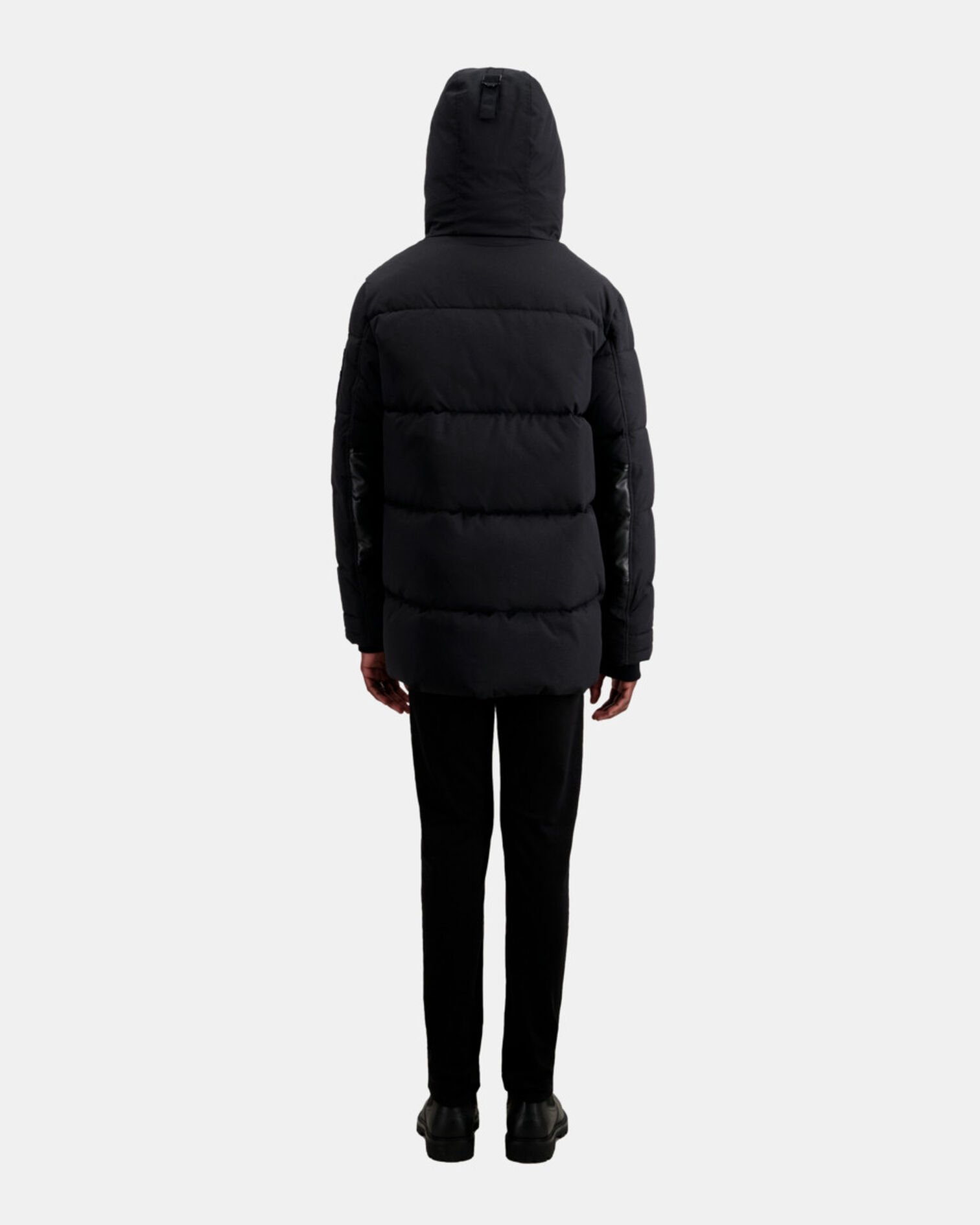 Black hooded parka, BLACK, hi-res image number null