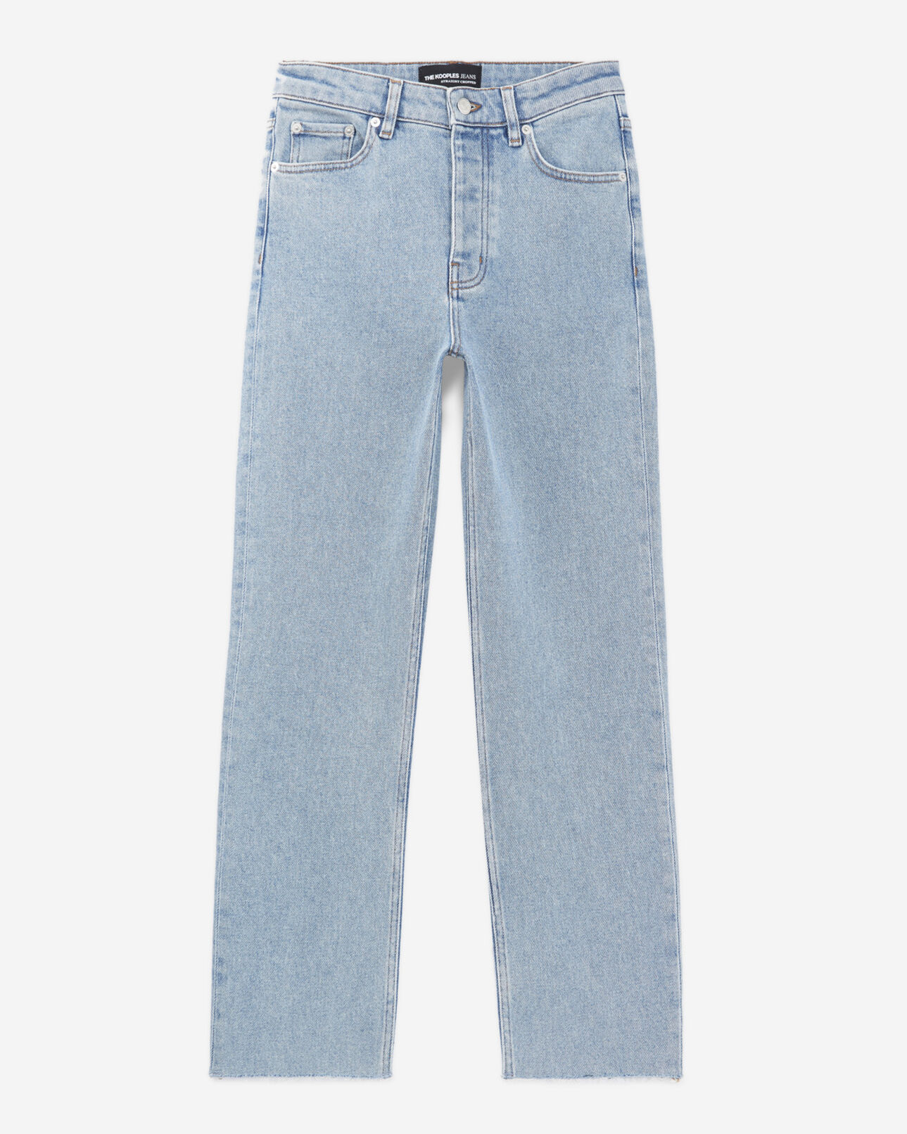 The Kooples FEMME BLUE WASHED jean bleu délavé à détails destroy