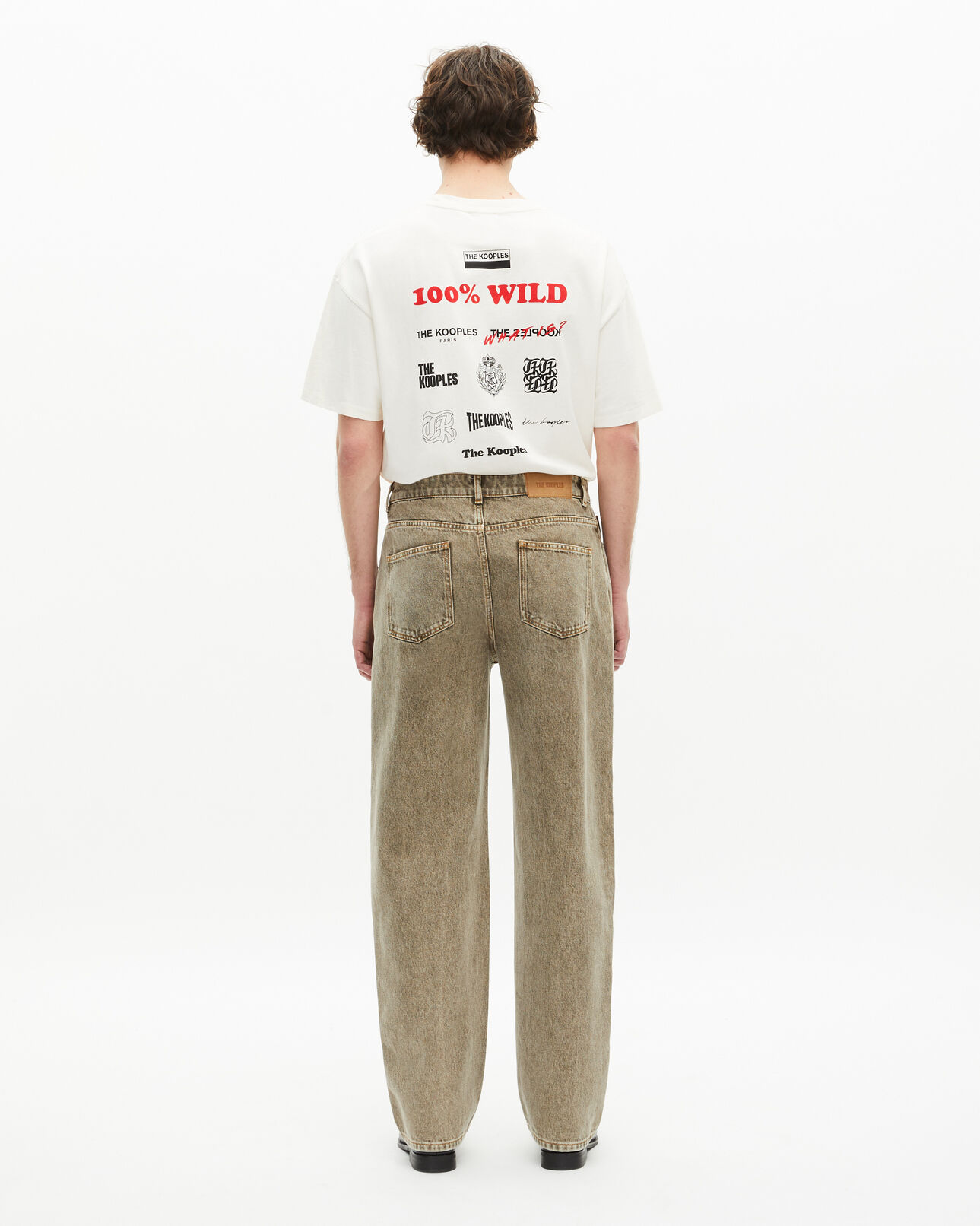 The Kooples MEN OLIVE straight-cut olive jeans