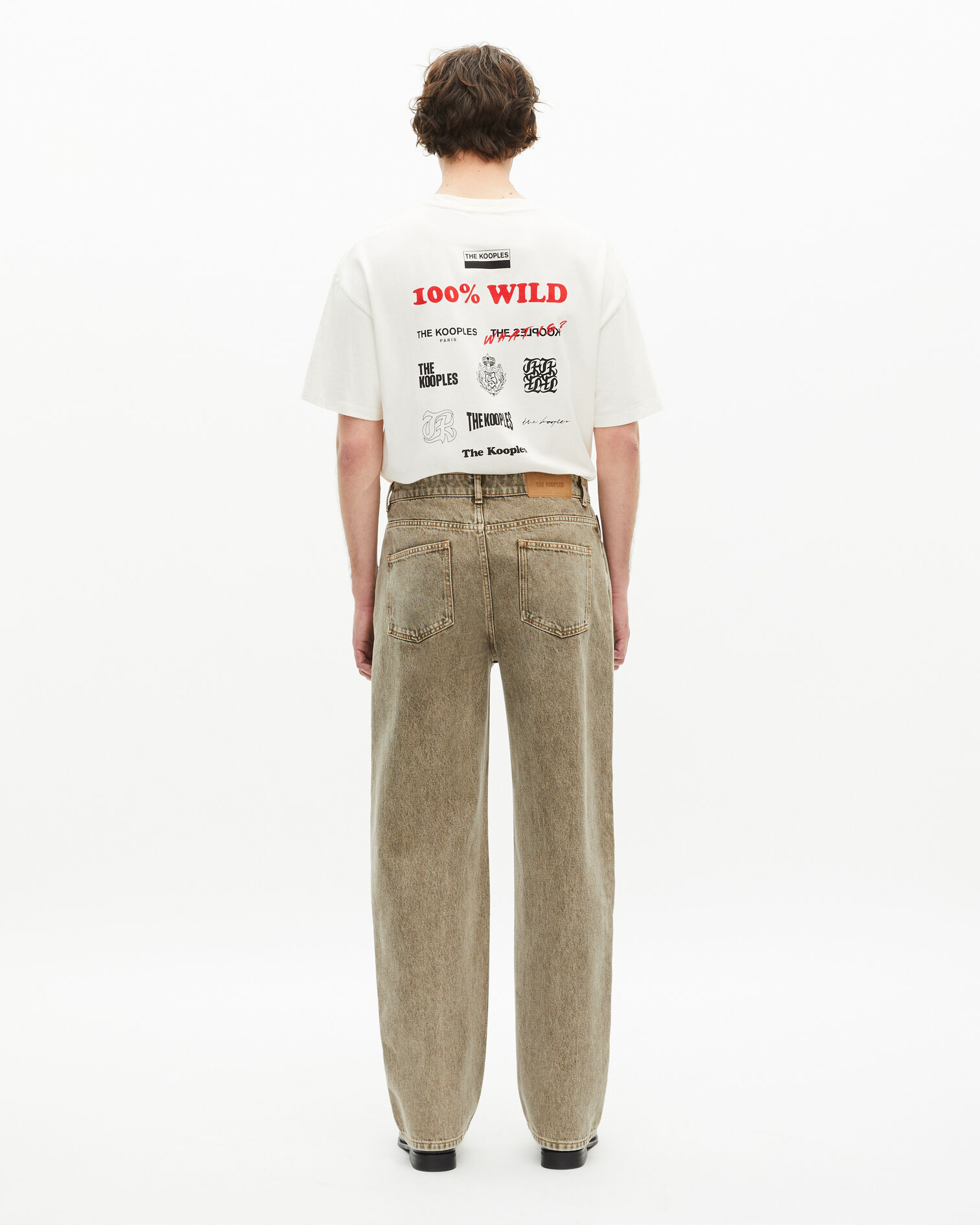 Straight-cut olive jeans, OLIVE, hi-res image number null