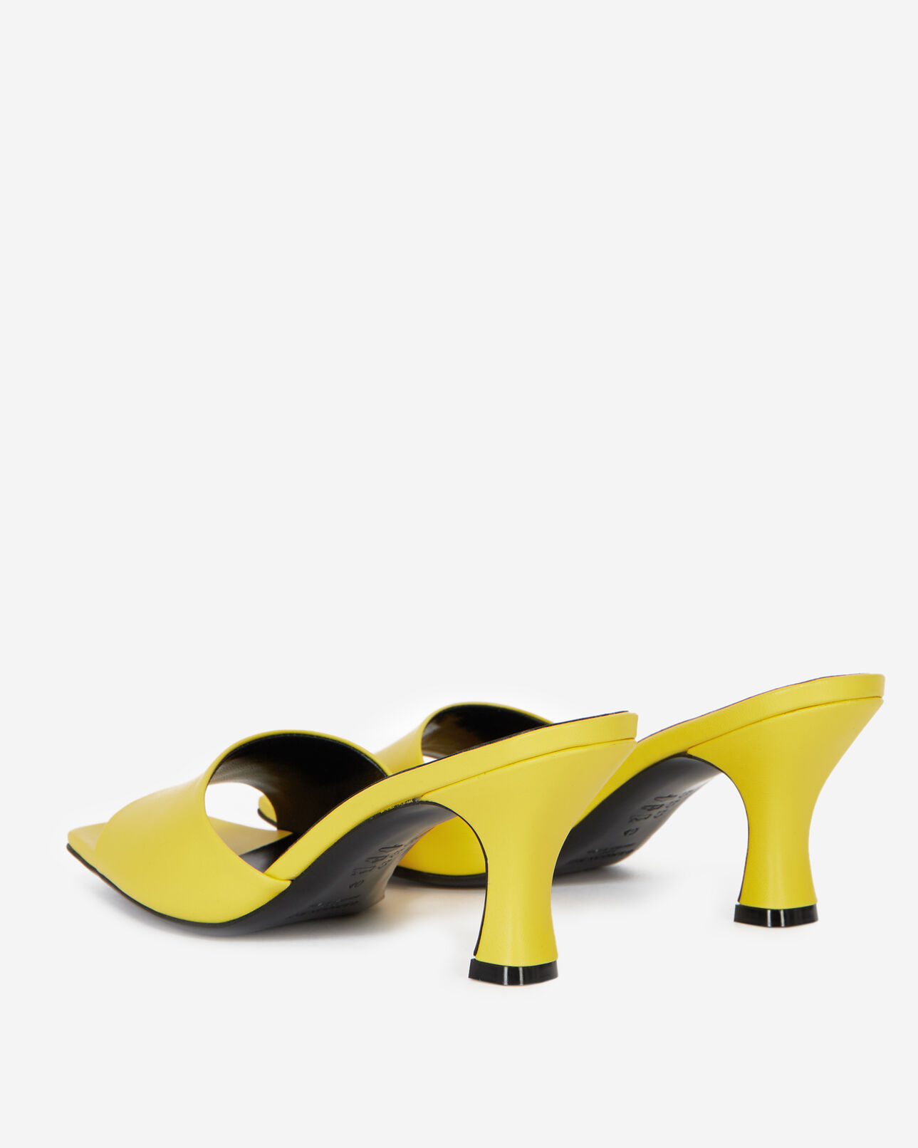 The Kooples FEMME YELLOW sandales à talons jaunes cuir lisse