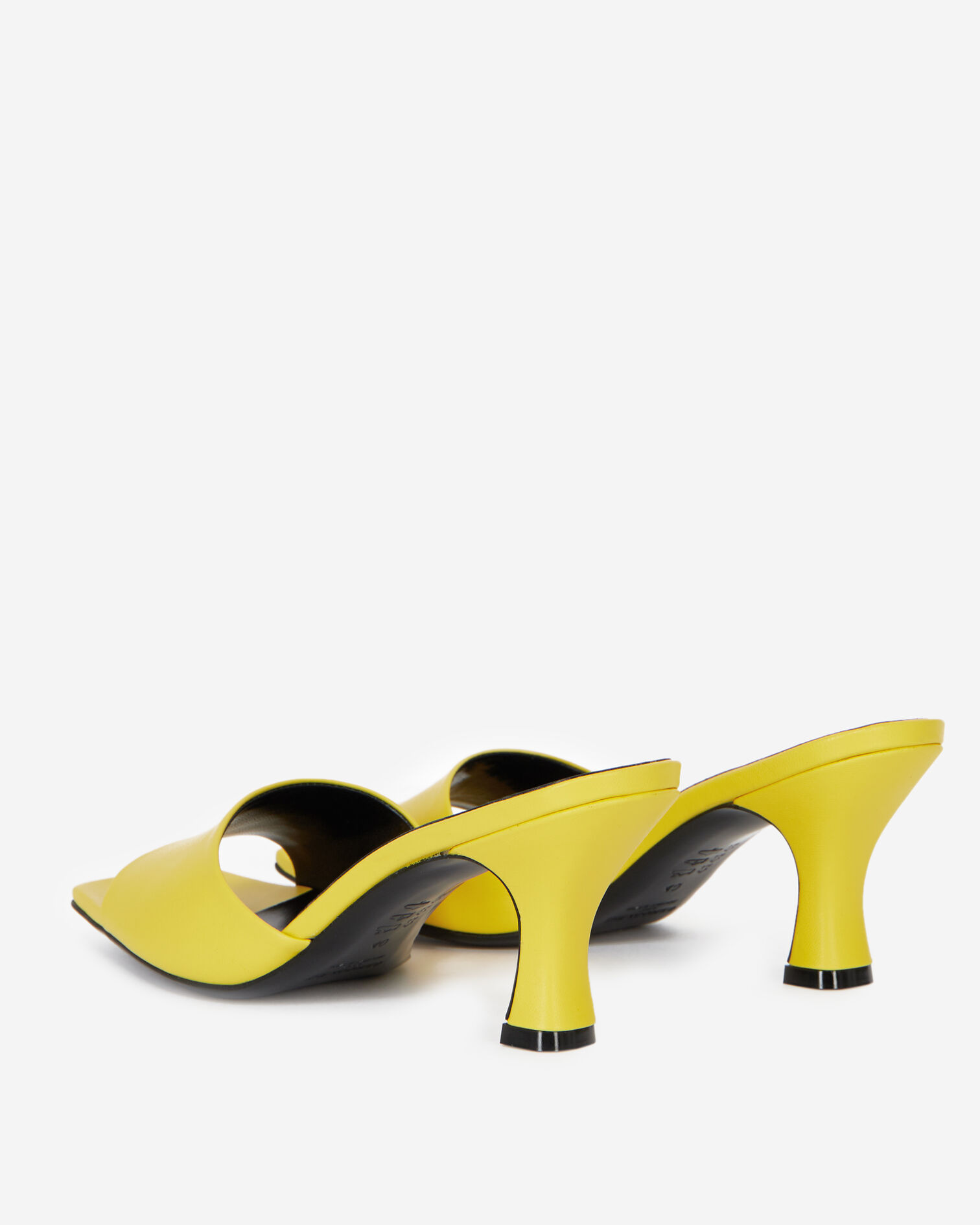 Sandales à talons jaunes cuir lisse, YELLOW, hi-res image number null