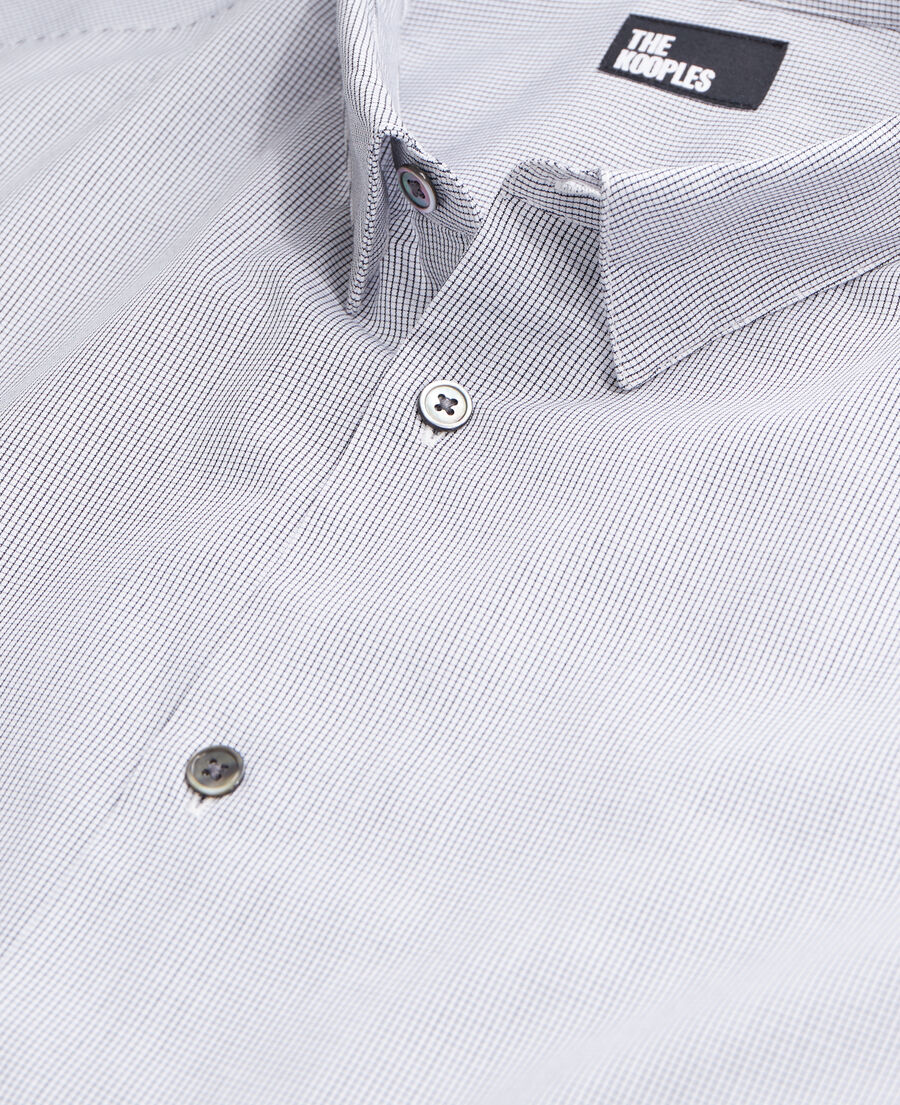 chemise en coton à micro carreaux noirs et blancs