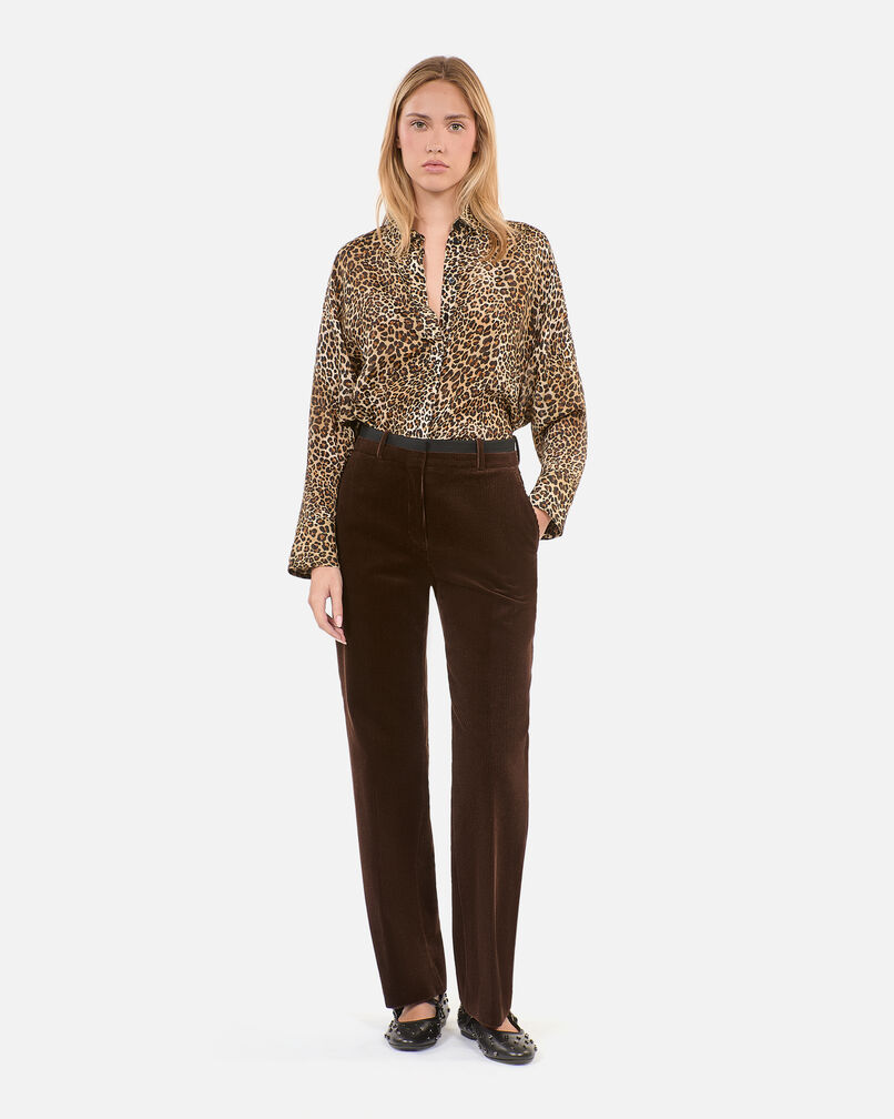 The Kooples F LEOPARD loose printed silk-blend shirt 
