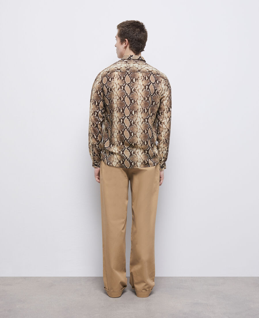 snakeskin print casual shirt