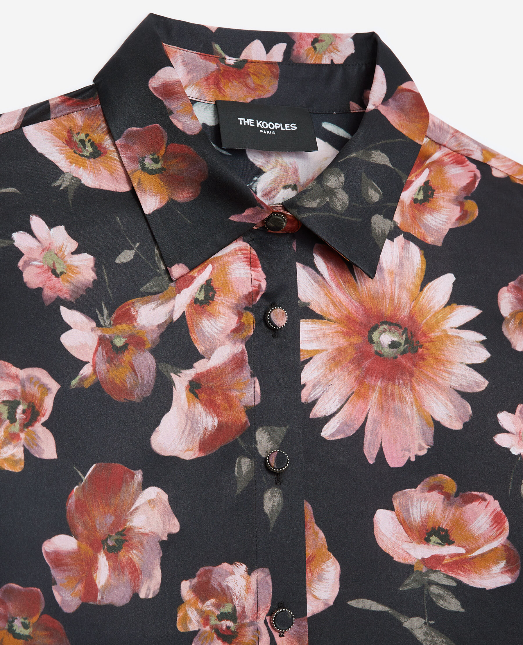 Printed black shirt with long sleeves The Kooples US