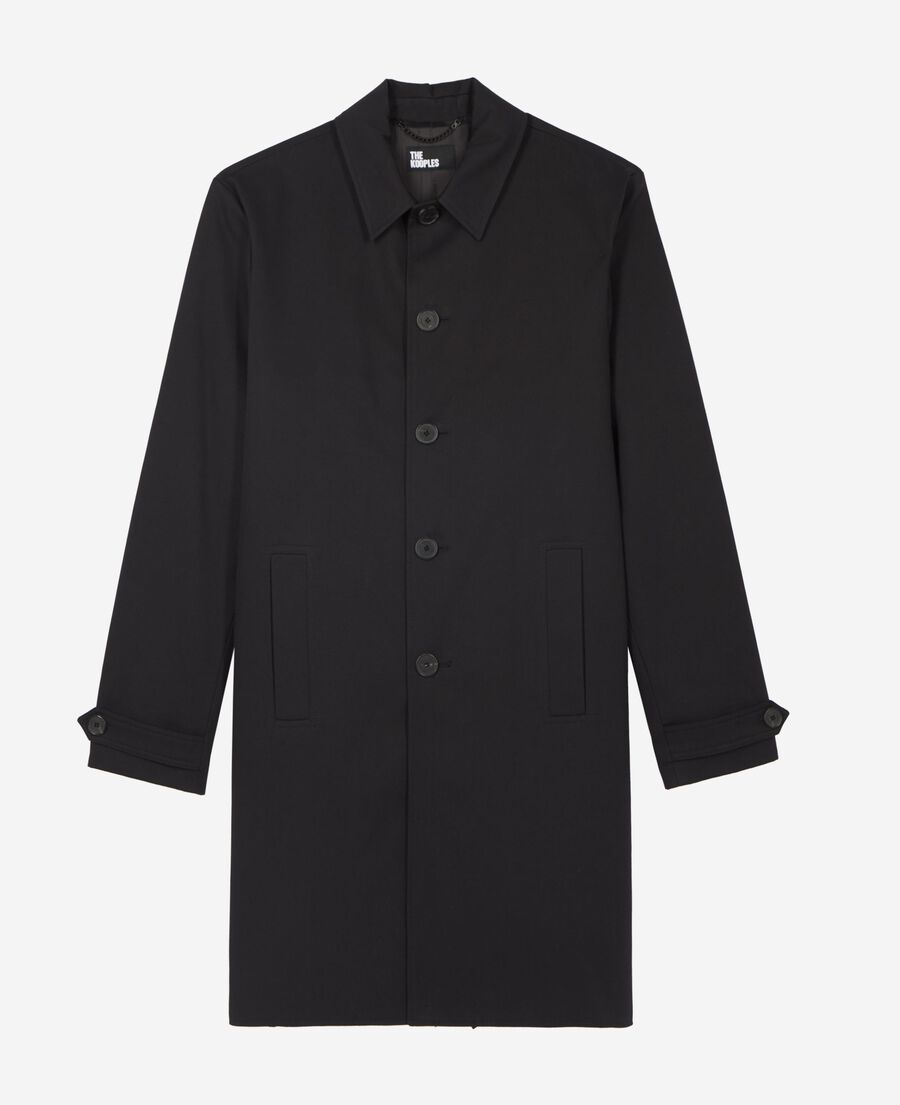 The Kooples MEN BLACK black single-breasted trench coat