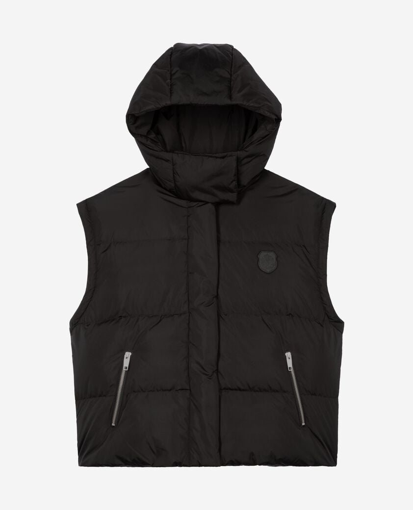 The Kooples WOMEN BLACK black down jacket with removable sleeves
