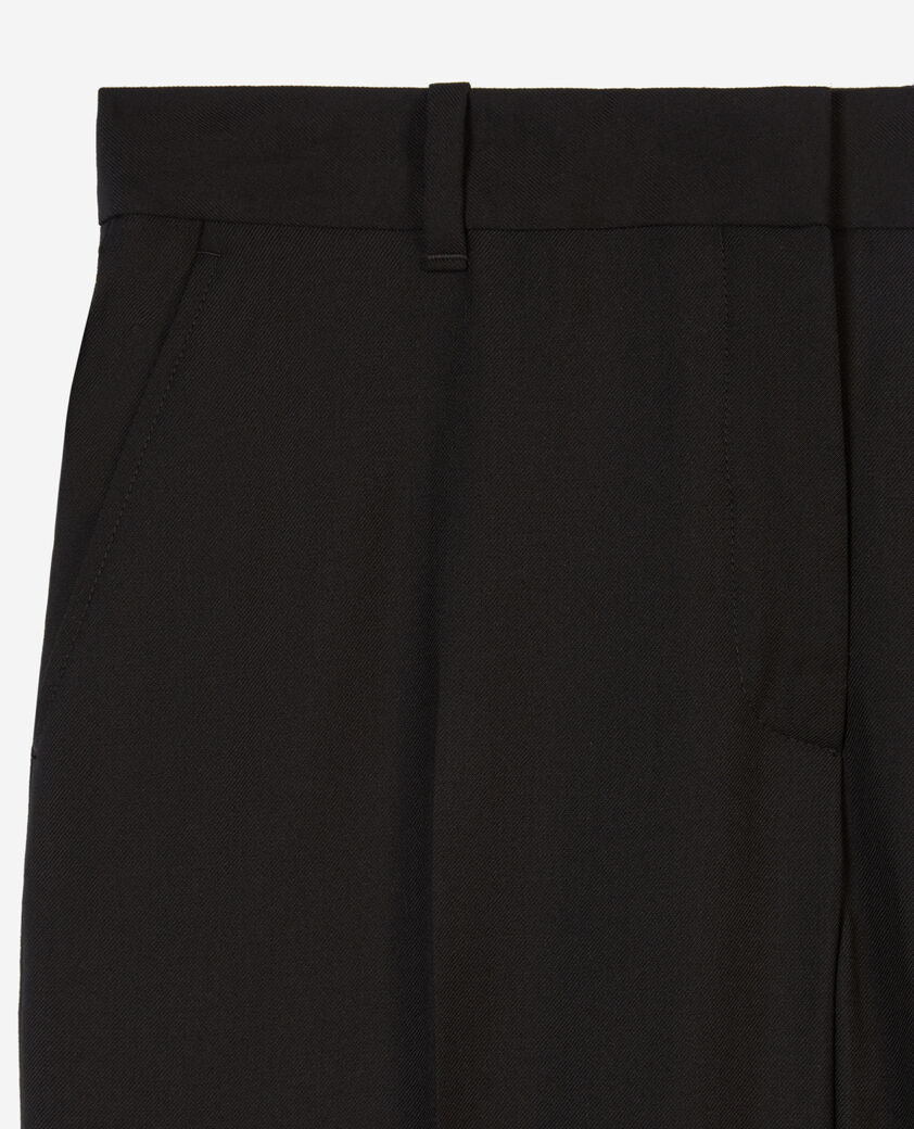 The Kooples DAMEN BLACK schwarze gerade geschnittene anzughose aus wolle 