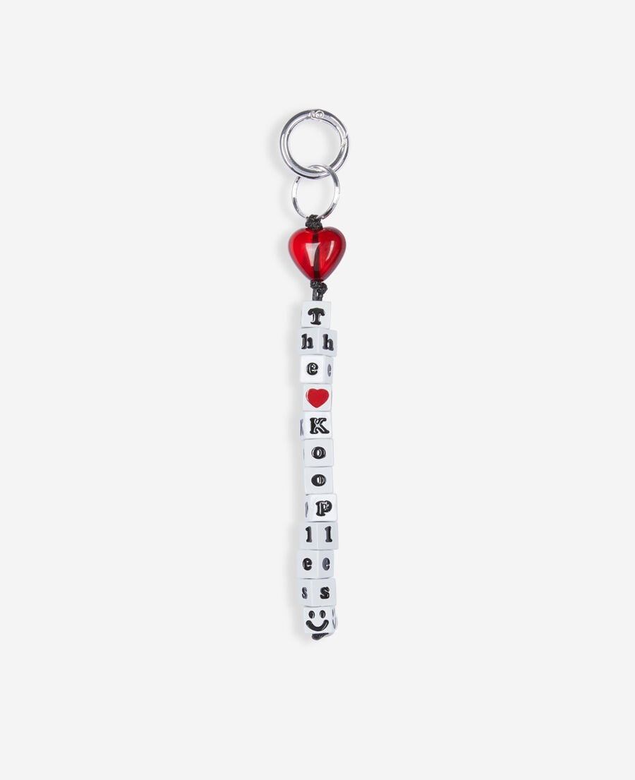 The Kooples WOMEN WHITE white and red beaded bag charm