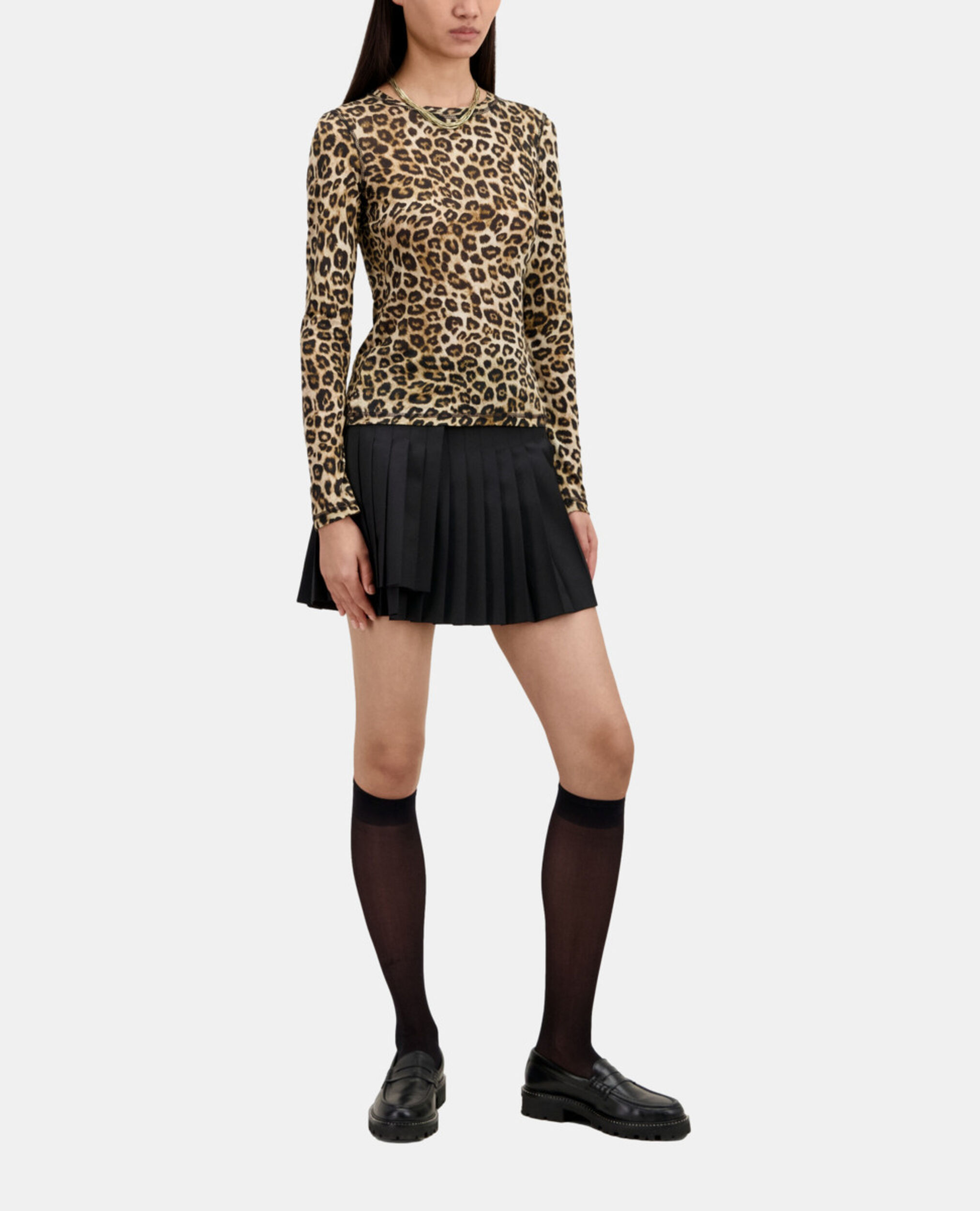 Women's printed t-shirt, LEOPARD, hi-res image number null