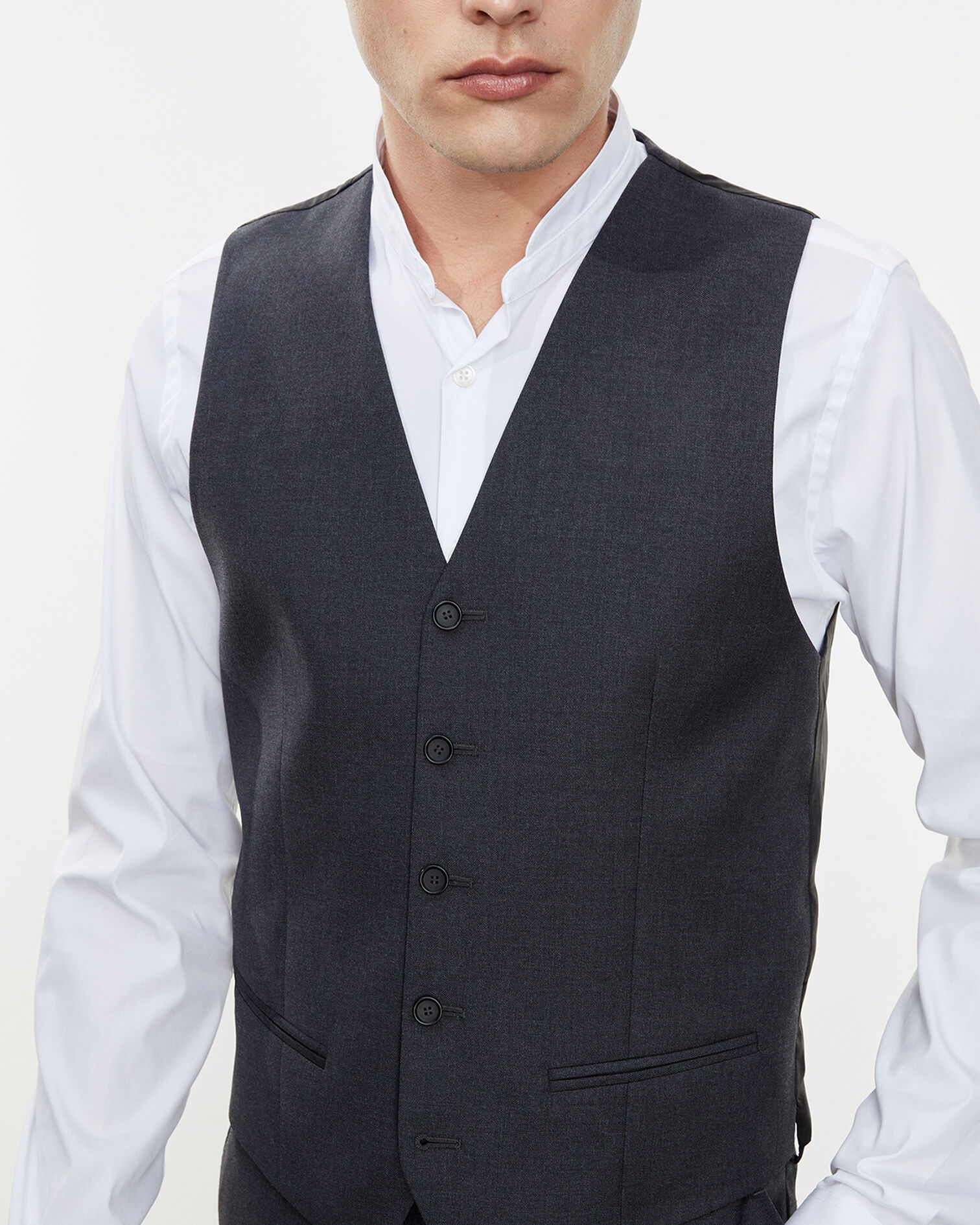 Gray suit waistcoat, GREY, hi-res image number null