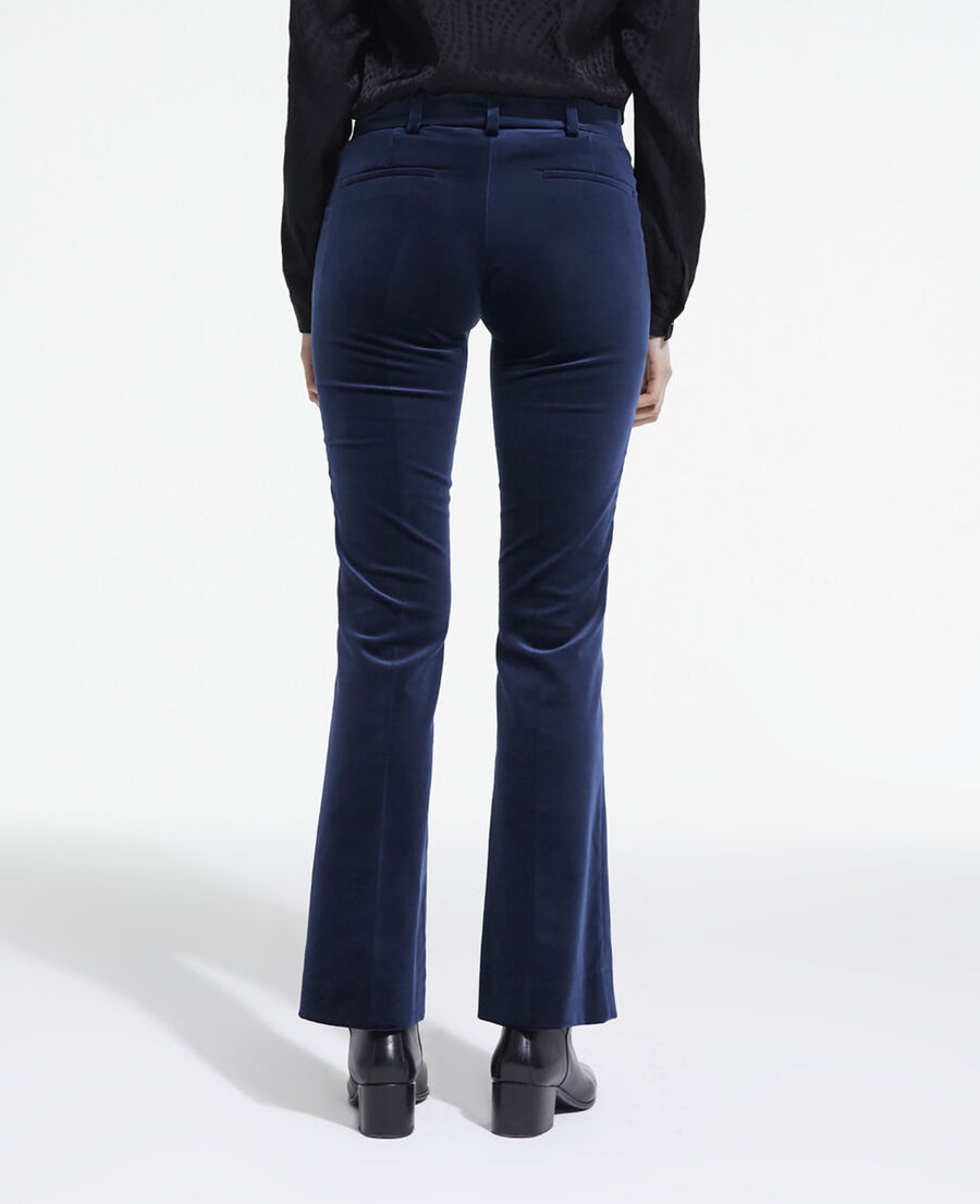 The Kooples F NAVY blue velvet suit pants