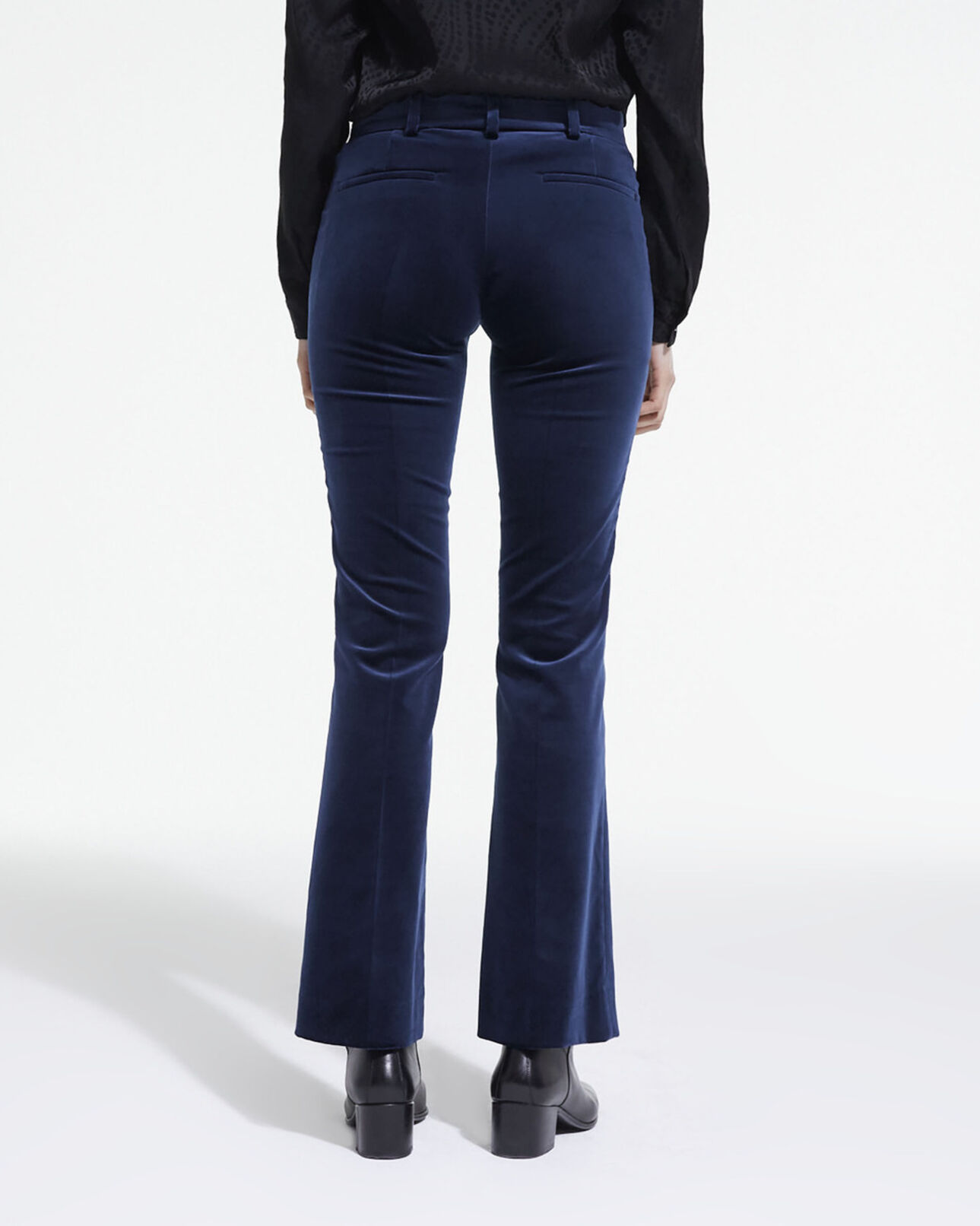 The Kooples WOMEN NAVY blue velvet suit pants
