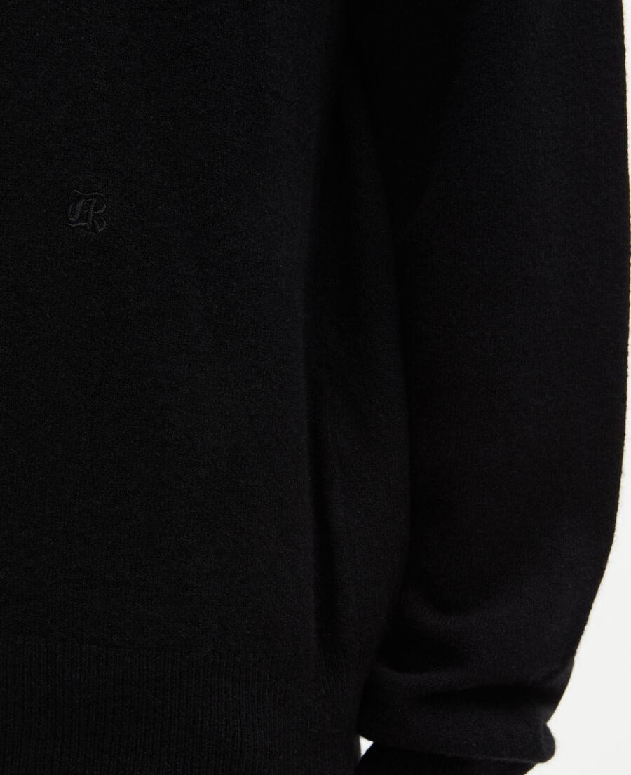 The Kooples MEN BLACK black cashmere round-neck sweater