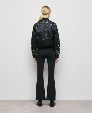 The Kooples FEMME BLACK bomber à strass noir