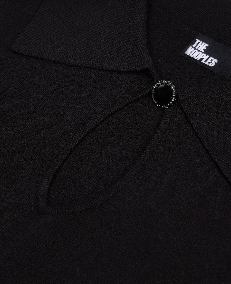 The Kooples FEMME BLACK robe longue en maille noire