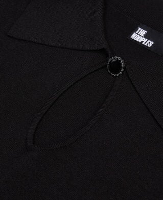 The Kooples FEMME BLACK robe longue en maille noire