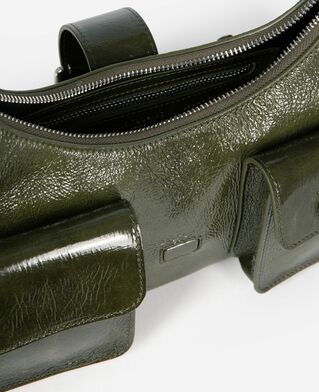 The Kooples FEMME OLIVE sac amelia en cuir craquel&eacute; vert