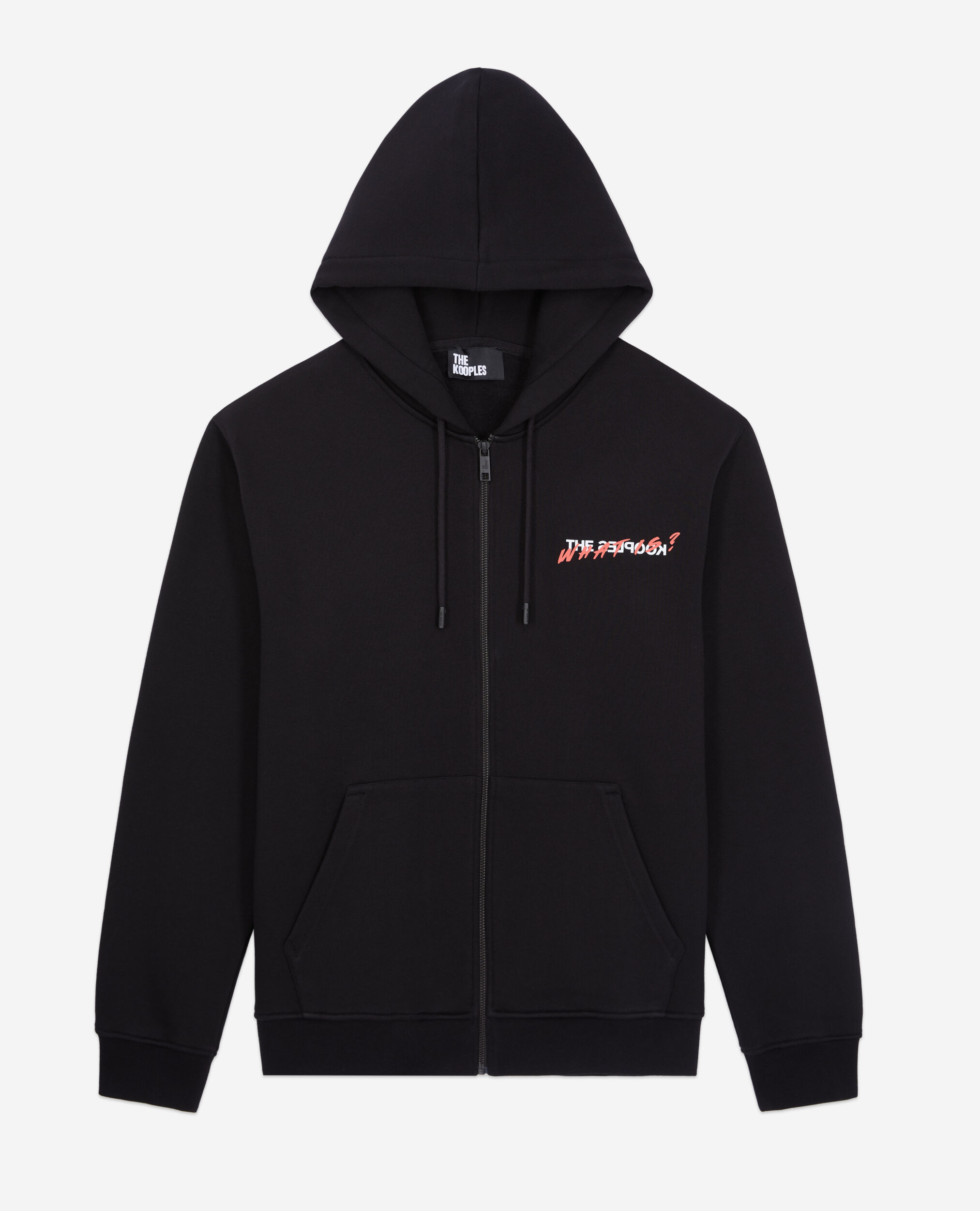 Herren Schwarzes Kapuzensweatshirt „What is“, BLACK, hi-res image number null