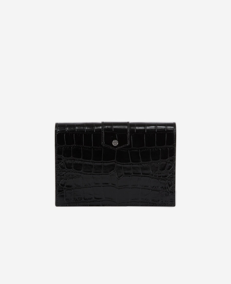 medium emily pouch in black leather