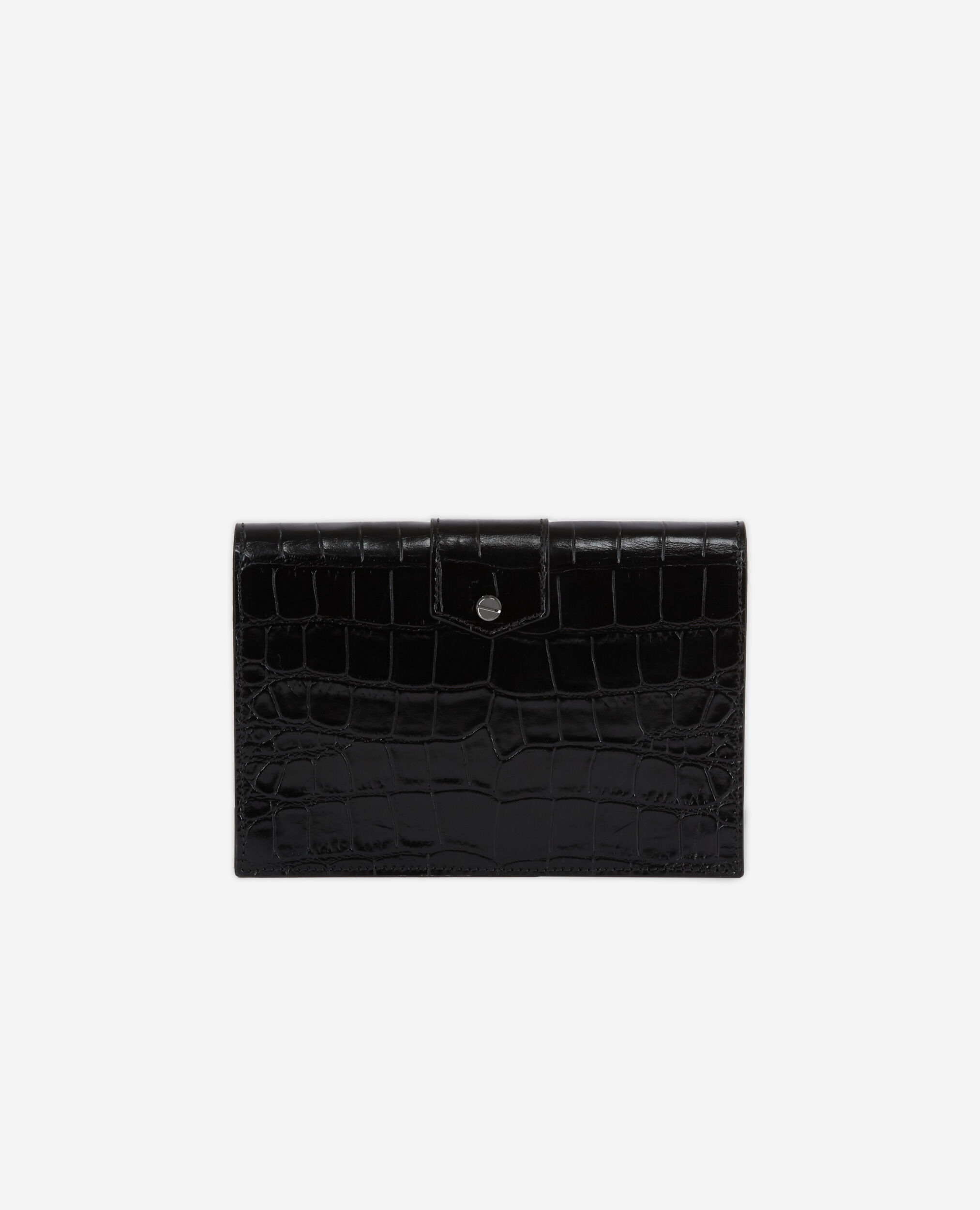 Medium Emily pouch in black leather, BLACK, hi-res image number null