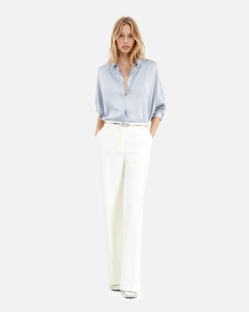 The Kooples DAMEN BLUE GREY weites hemd aus seide in blau