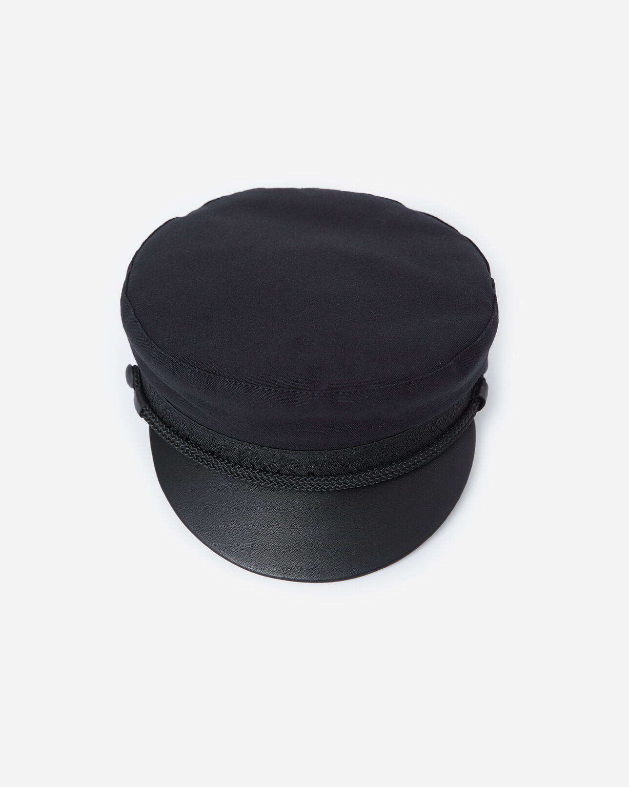 The Kooples FEMME BLACK casquette tendance noire en coton et cuir