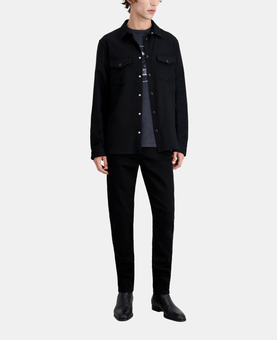 The Kooples H BLACK black flannel shirt