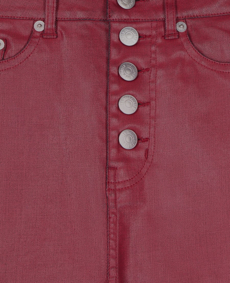 The Kooples FEMME DARK RED jean skinny effet cuir rouge