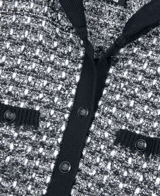 The Kooples WOMEN BLACK / WHITE black and white tweed hooded cardigan