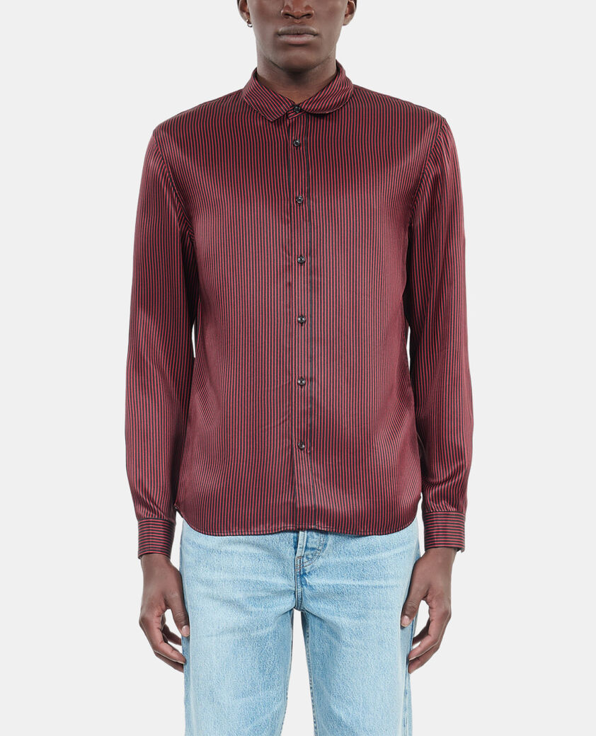 The Kooples HERREN BLACK - RED schwarz-rotes hemd mit streifen