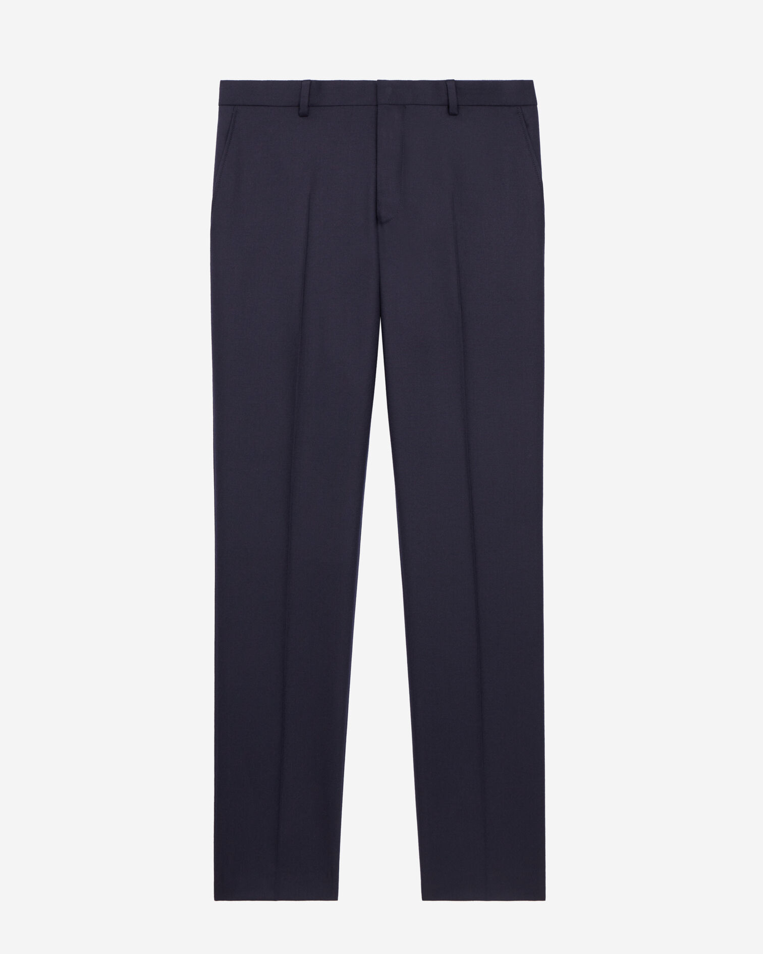 Pantalon de costume bleu marine en flanelle, NAVY, hi-res image number null