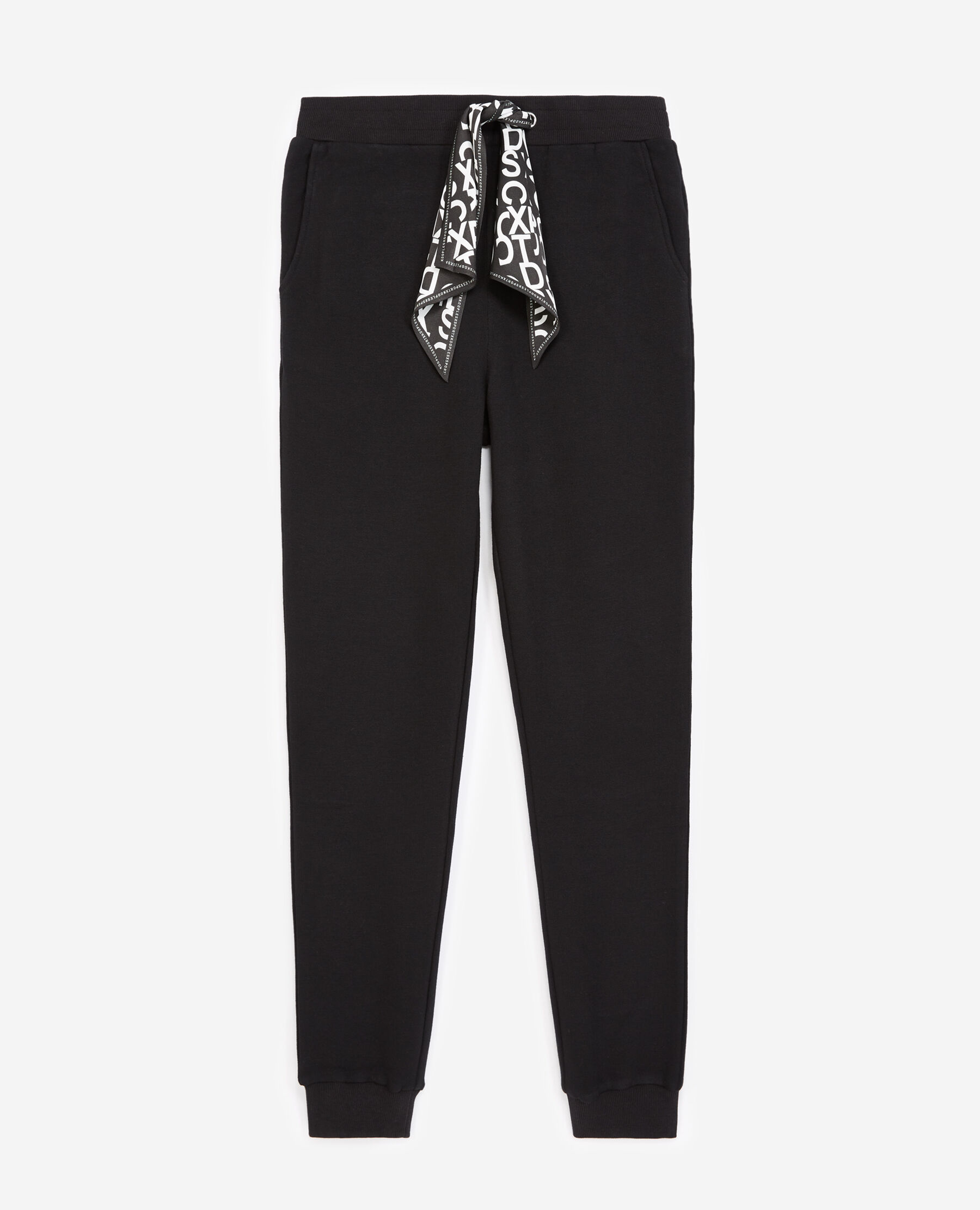 Black joggers with hotsell white drawstring