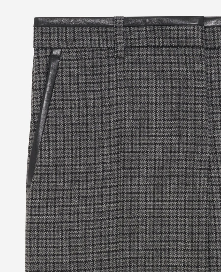 The Kooples F BLACK black and grey straight-leg tailored pants