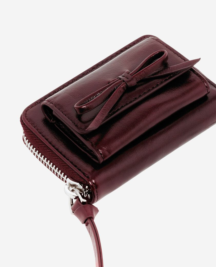 The Kooples WOMEN BORDEAUX amelia wallet in burgundy cracked leather