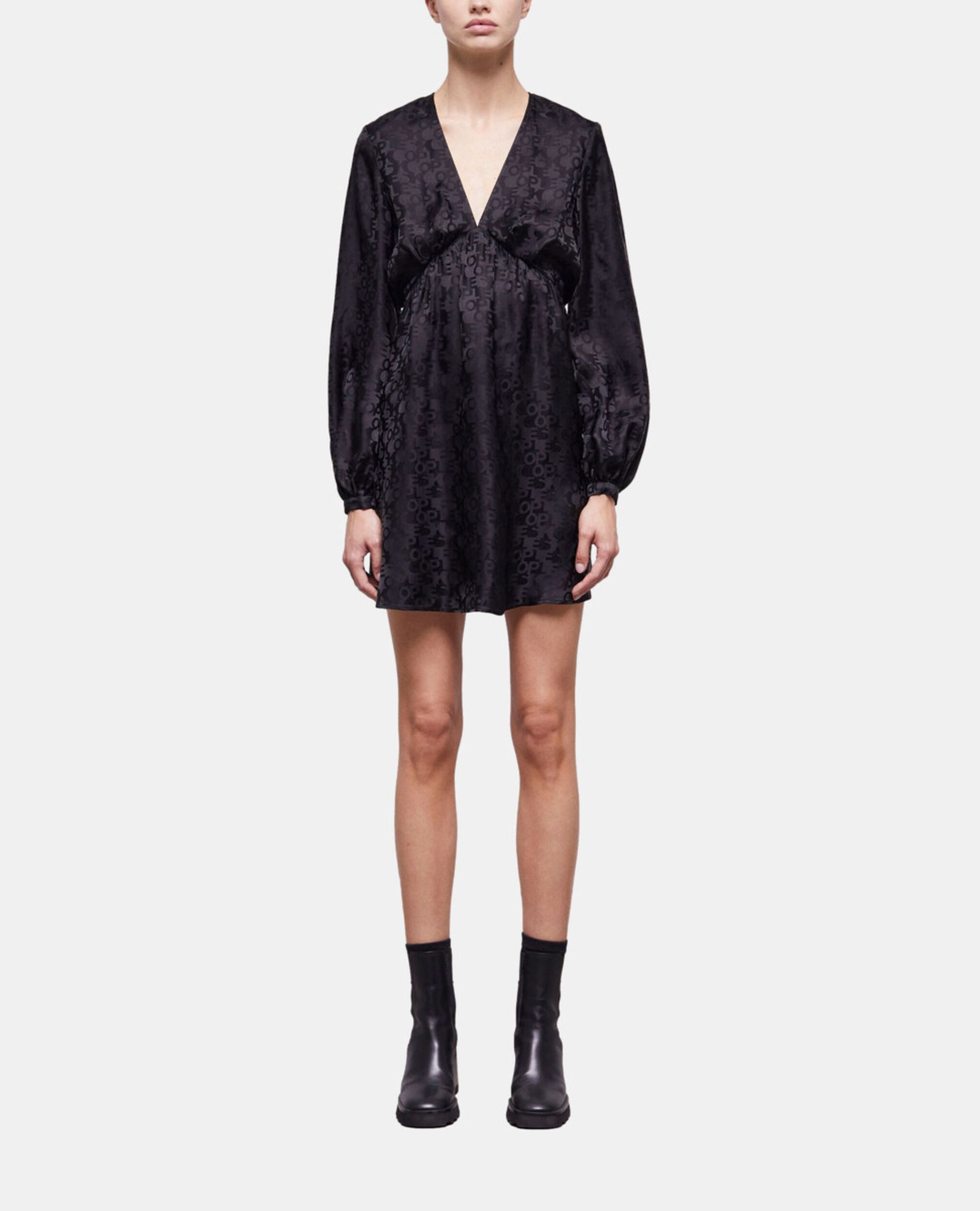 Robe courte logo The Kooples noire, BLACK, hi-res image number null
